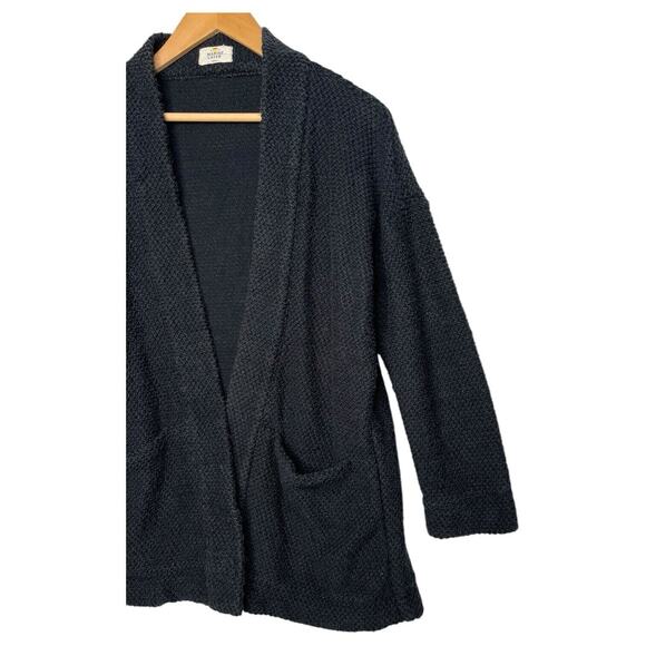 Marine Layer Cardigan Sweater Womens Small Black Open Front Heavyweight Pockets - Picture 6 of 13